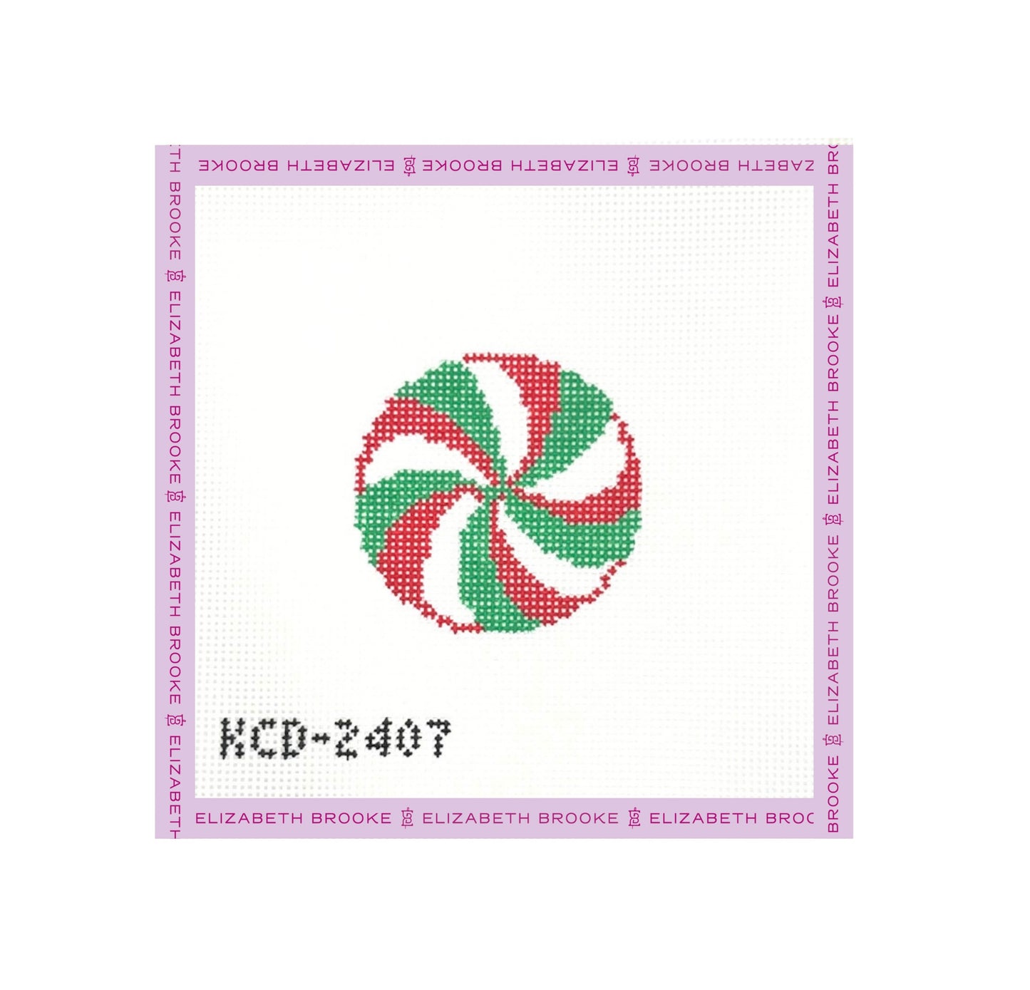 Red and Green Mint Needlepoint Canvas