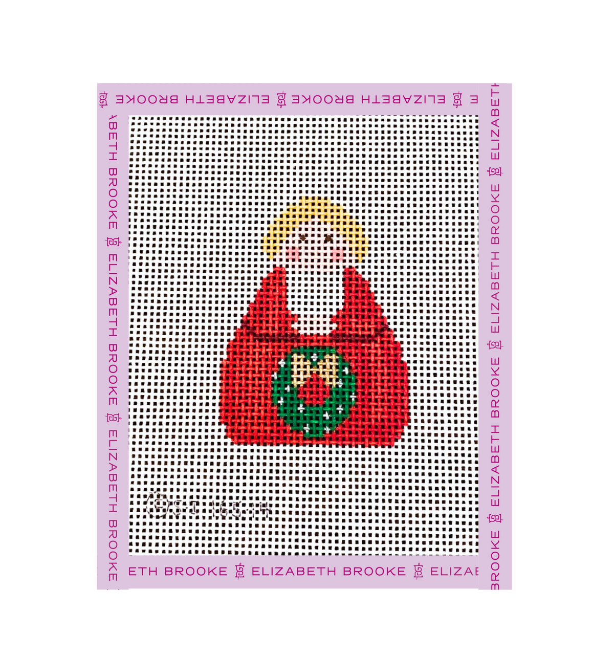 Red Angel with Green Wreath and Silver Bow