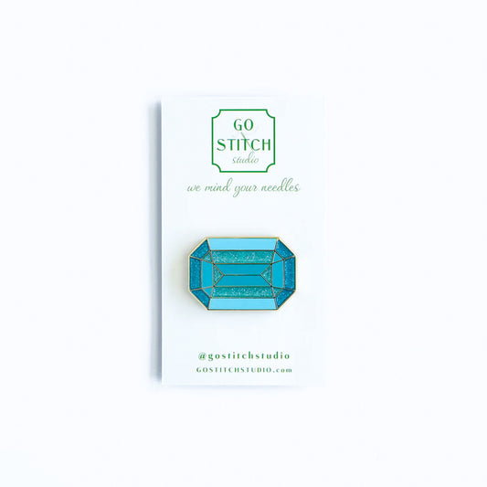 Roosevelt Inspired Aquamarine Needle Minder (thin design)