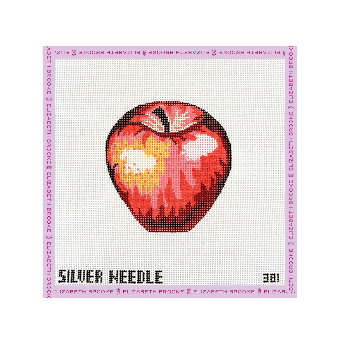 Silver Needle Apple Ornament Needlepoint Canvas