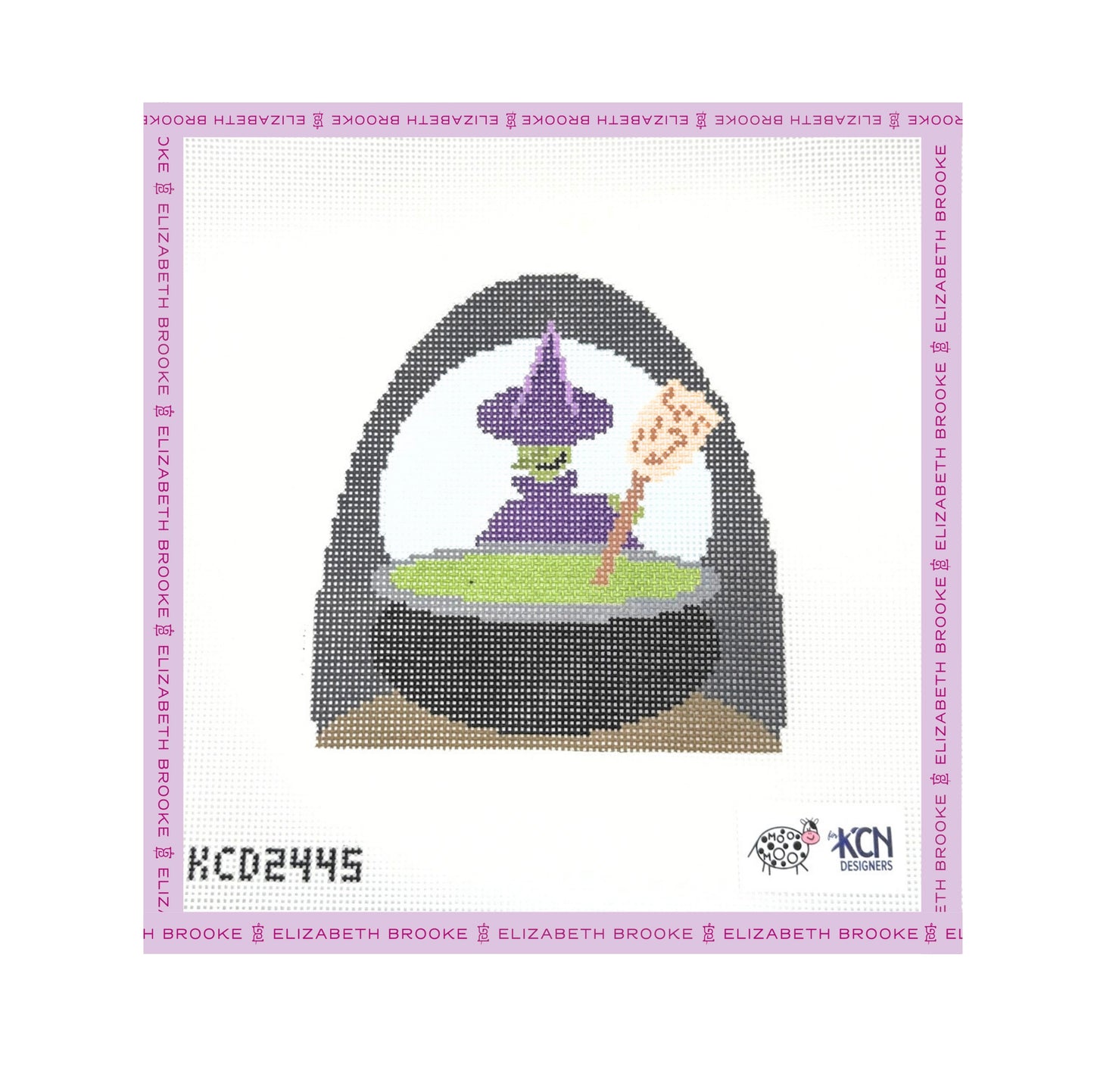 Witch and Cauldron Needlepoint Canvas