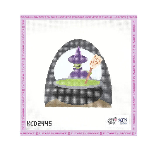 Witch and Cauldron Needlepoint Canvas