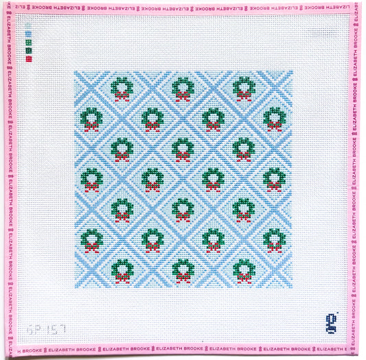 Wreath Trellis 8x8 square Needlepoint Canvas